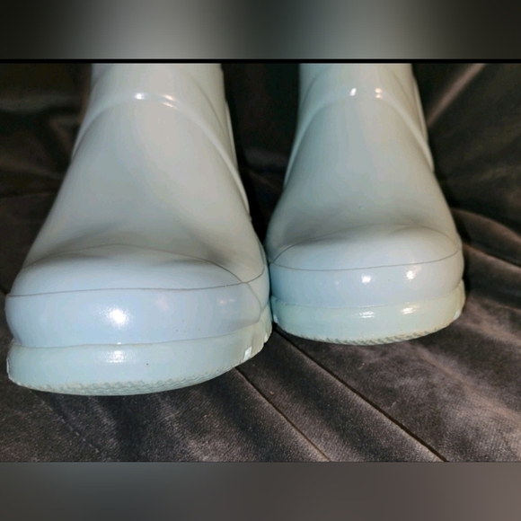 Hunter Original Tall Blue Green Waterproof 7 Boot W/ Matching Metallic Socks - Picture 8 of 16